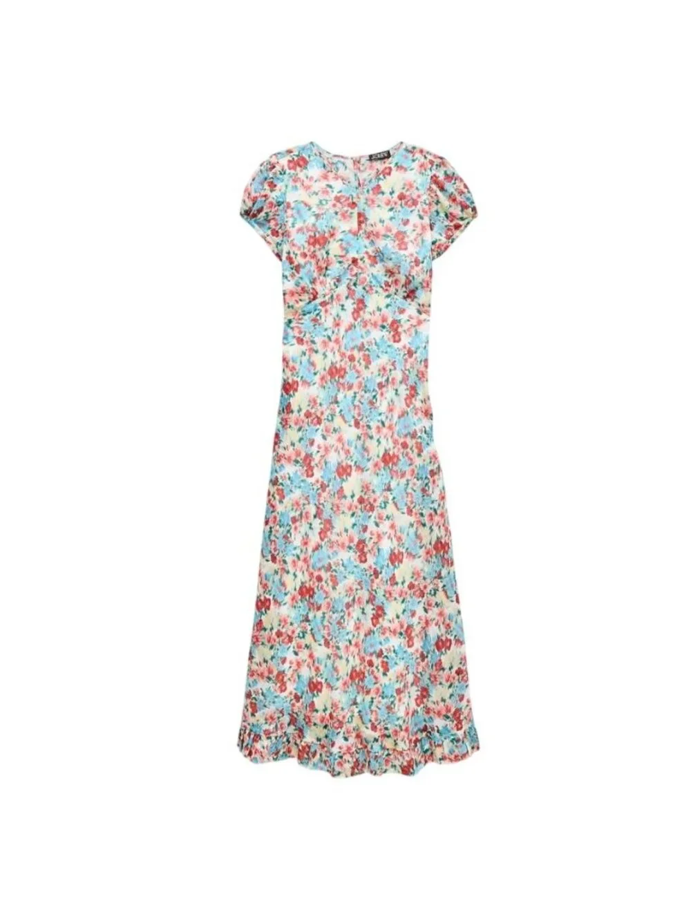 NWT J.Crew Ruffle-Hem Midi Dress Sz 6 Floral Boho Modest Feminine Lined Coquette